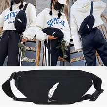 

Elegant Feather Print Waist Bags 2022 New Fashion Chest Pack Men and Women Crossbody Shoulder Bag Casual Hand Purse Shopping Bag
