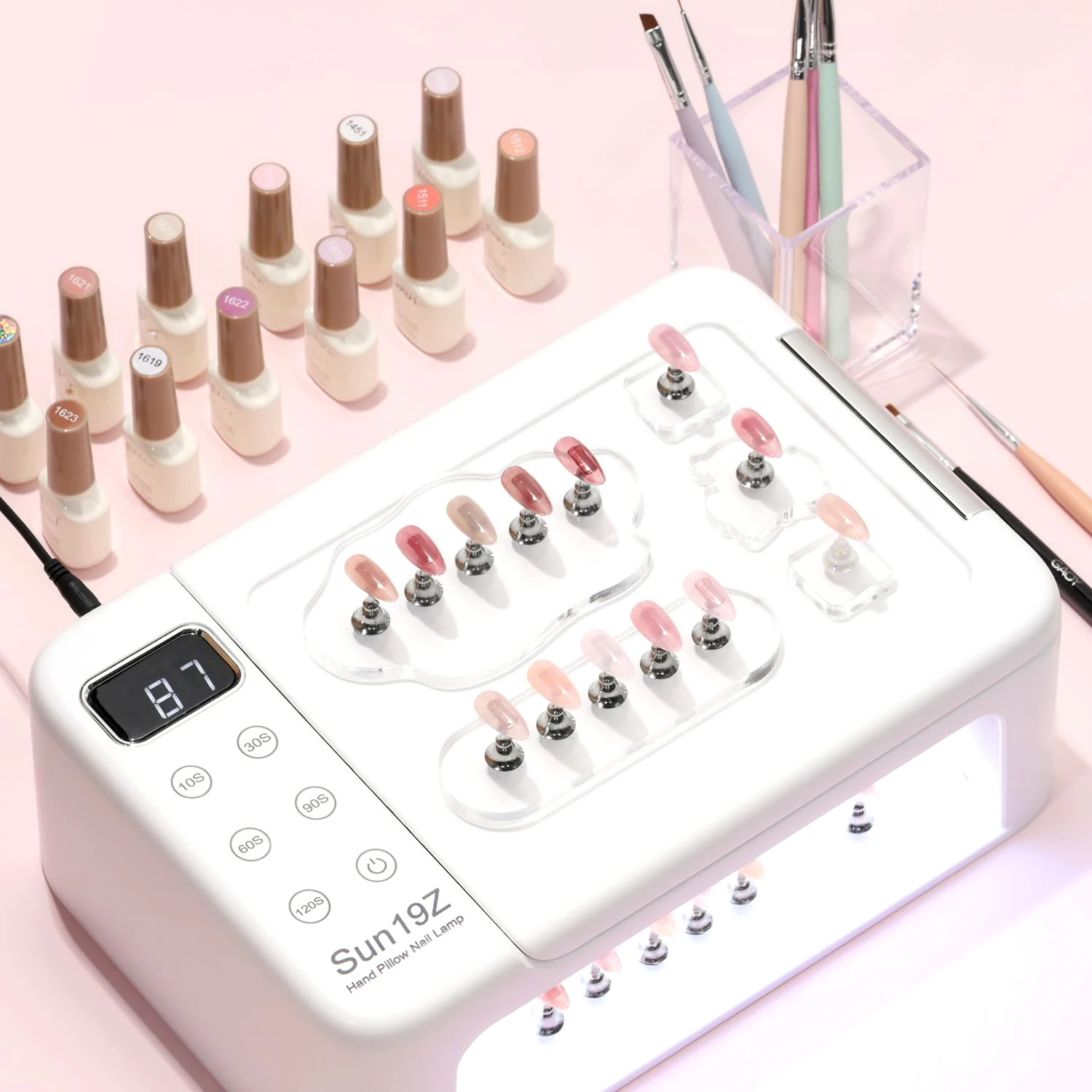 63LEDS Uv Led Lamp for Nails Press on Nail Lamp with Arm Rest Lamp for Manicure 5 Timers Gel Polish Drying Lamp Nail Salon Tools 4