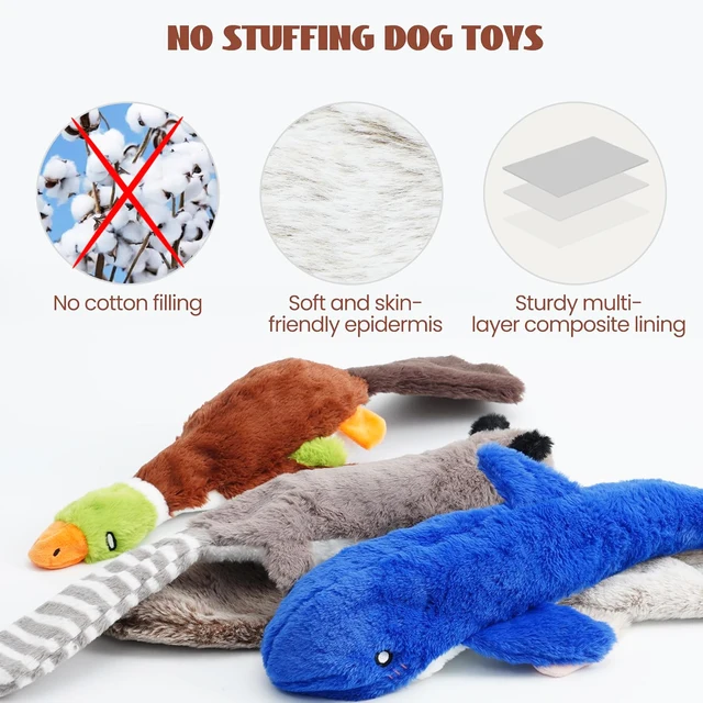 Dog Squeaky Toys, Crinkle Plush Dog Toys, No Stuffing Dog Toys for Small Medium Large Dogs, Stuffless Puppy Toys for Boredom 5