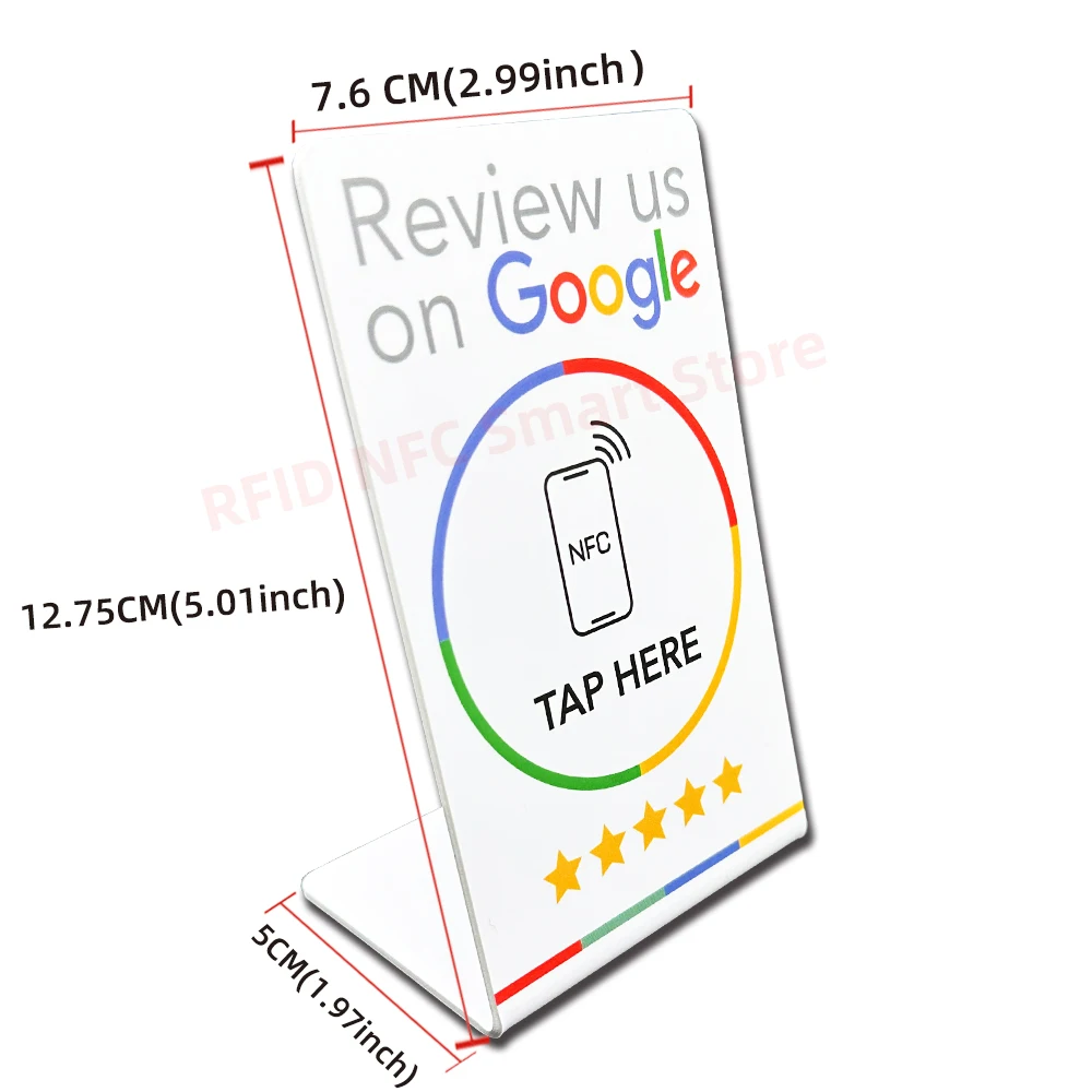 Google Reviews NFC Stand NFC Mobile Phone Tap URL Writing Social Business Review Cards 2