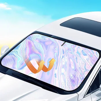 زجاج سيارة الشمس الظل نافذة أمامية ظلة الزجاج الأمامي غطاء للحماية من الشمس UVR-Blocker التبريد الحرارة درع الستائر - Image 4