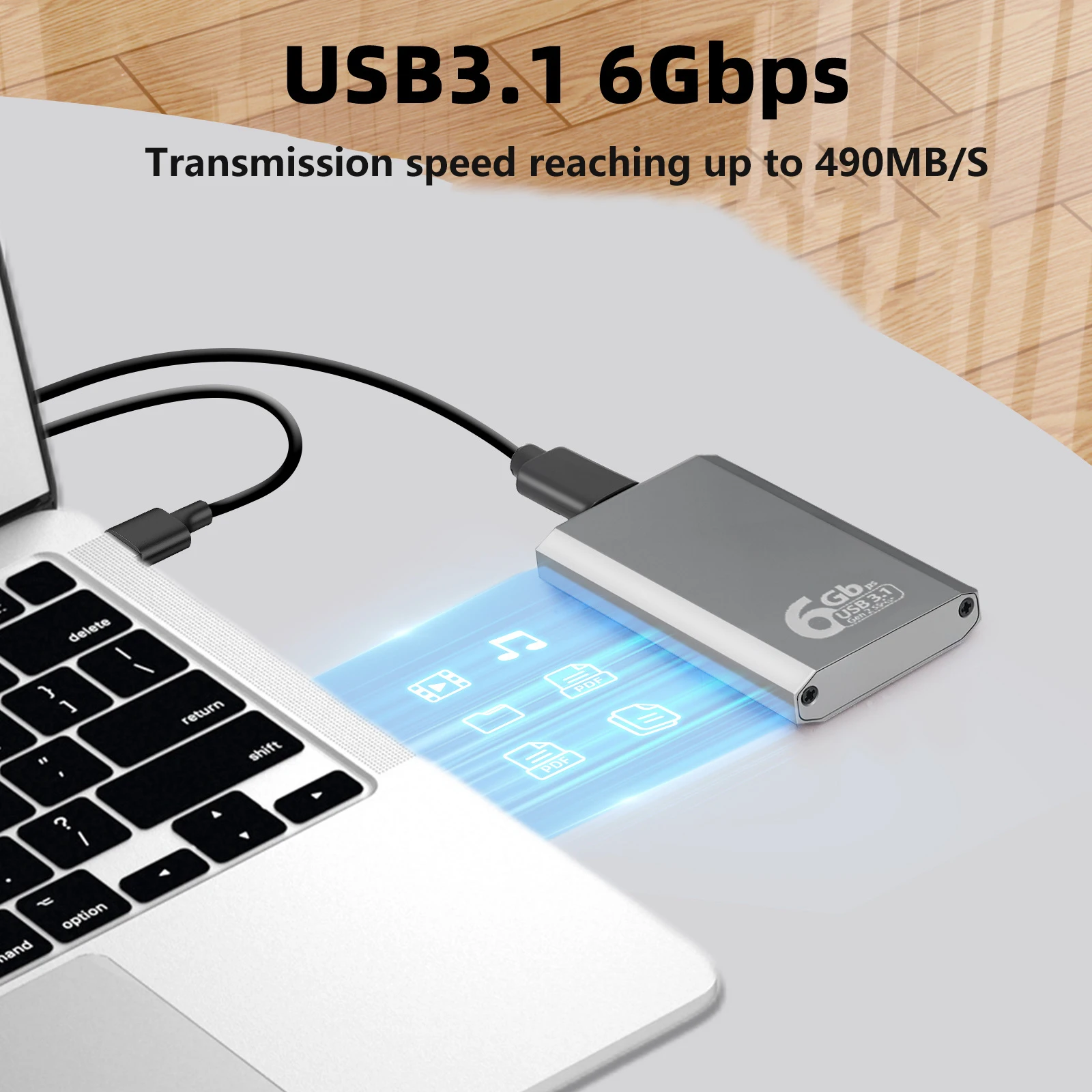 SSD Enclosure mSATA to USB 3.1 Gen2 10Gbps Adapter Case with Type C Port for mSATA Internal Solid State Drive Hard Drive