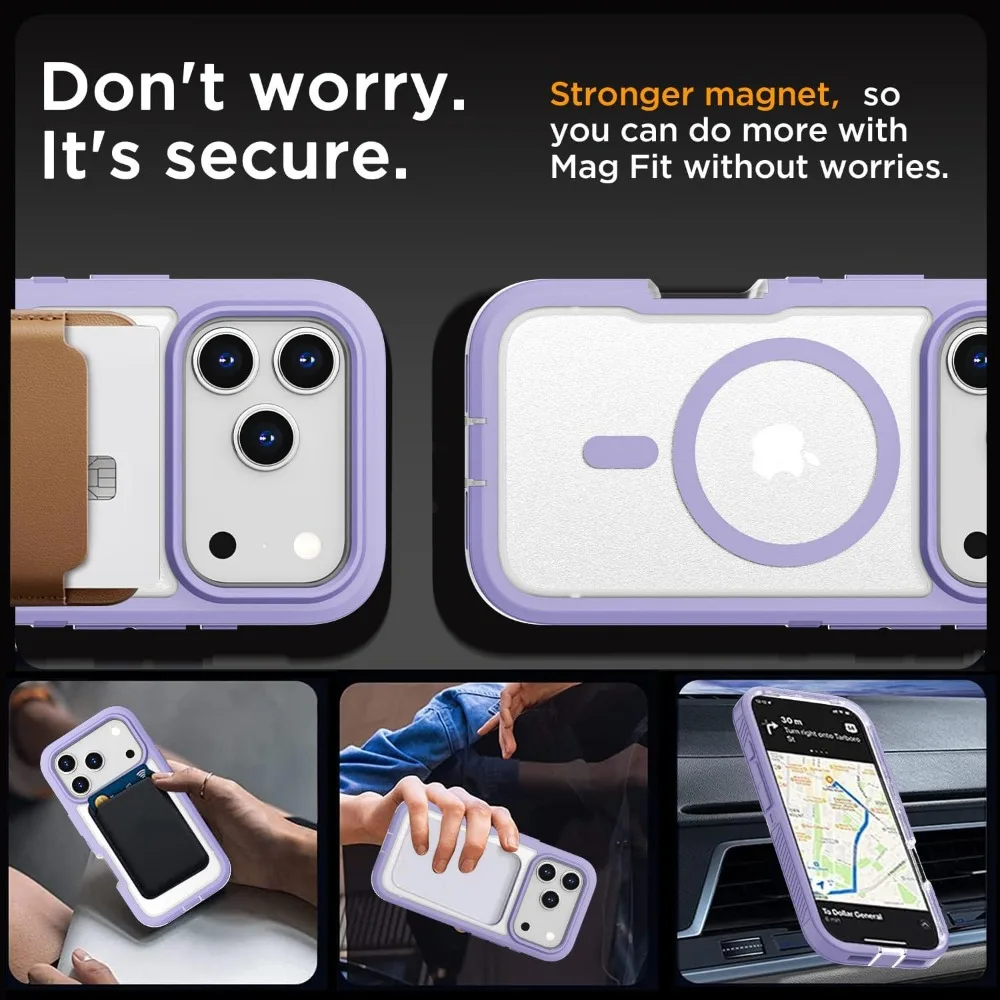Heavy Duty Armor Magnetic Case - Anti-Slip, Wireless Charging Compatible, Full Protection Cover