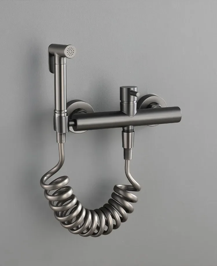 Description Picture 2 of itemToilet Bidets Sprayer Bathroom Accessories Cold And Hot Water Mixer Bidet Faucet Wall Mounted Rose Gold/Grey