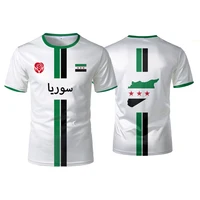 Syrian Flag Football Jerseys Men's Sports T-shirts Syrian National Emblem Pattern Printed Street Loose Tops Unisex Casual Tees 2