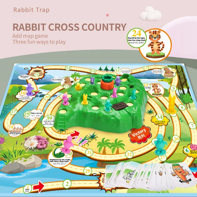 Rabbit Cross Country Competitive Trap Montessori Children Educational Family Fun Early Childhood Board Games Interactive Toys 3
