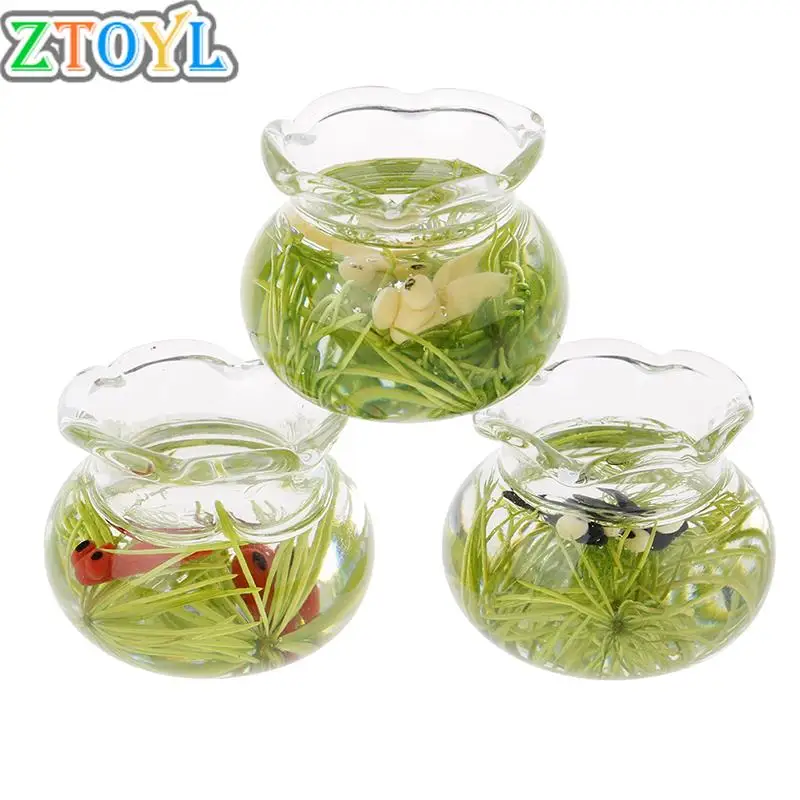 

1/12 Lovely Dollhouse Miniature Glass Fish Tank Bowl Aquarium Doll House Home Ornaments Toys