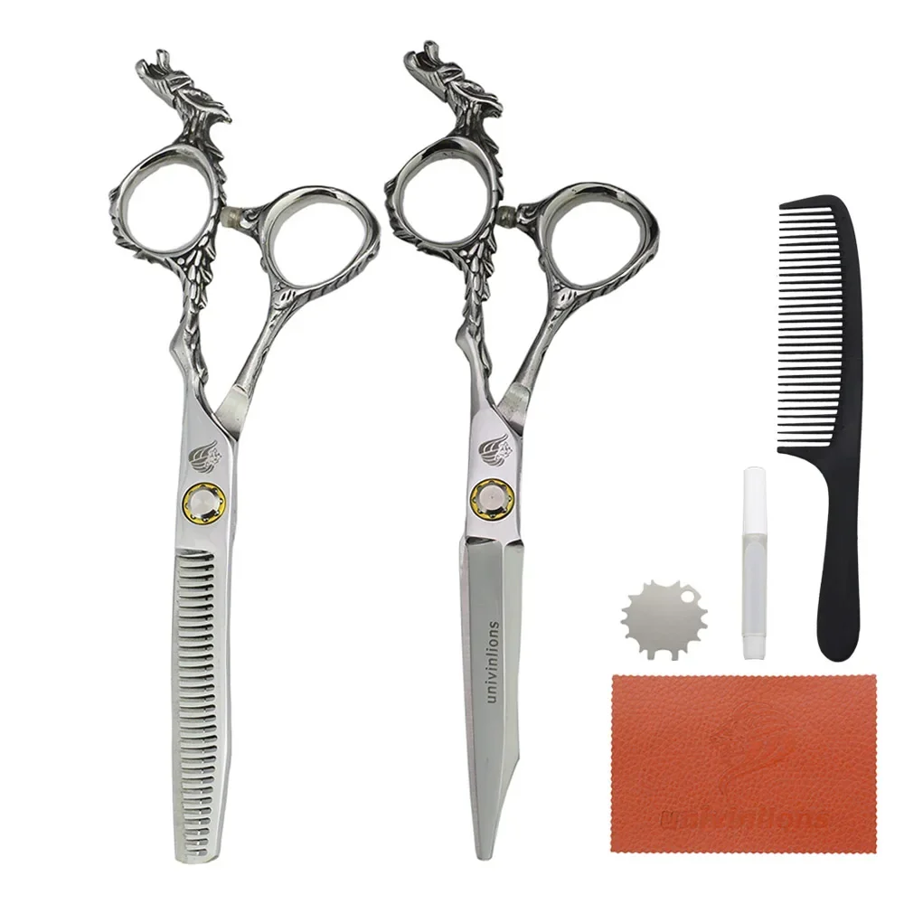 

6" Razor Professional Barber Scissors Japan Hairdressing Scissors Hairdresser Hair Clipper Comb Thinning Shears Hair Cut Tools
