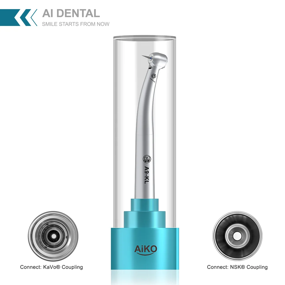 AiKO Serie A9-K/N Kupplung für Dentalwerkzeuge, Reparatur-LED, Keramiklager, Rotor, Turbine, Edelstahl-Handstück, Drehmomentkopf