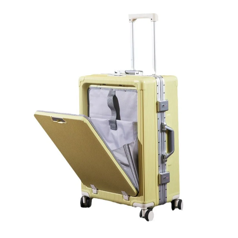 Luggage  New Multi functional Trolley Box Universal Wheel Password Boarding Box  Side Opening Computer Suitcase Business Luggage