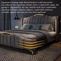 Tête de lit de luxe élégante avec rangement, tables de chevet jumelles, meubles de chambre modernes et uniques, accessoires de mobilier de chambre 5
