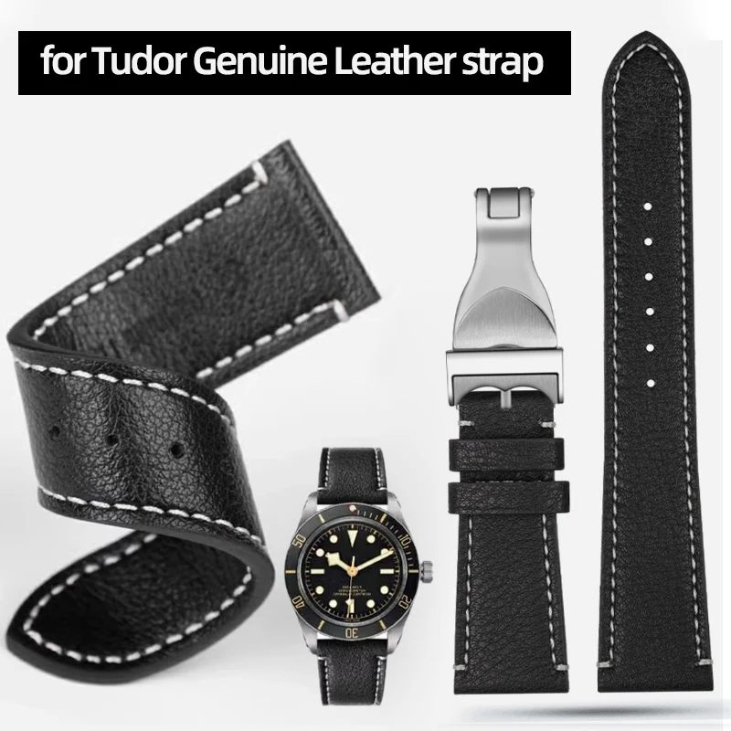 

Ремешок из натуральной кожи для наручных часов, браслет для часов Tudor Heritage Black Bay 58 Black Bay GMT Glamour Date, 20 мм 22 мм