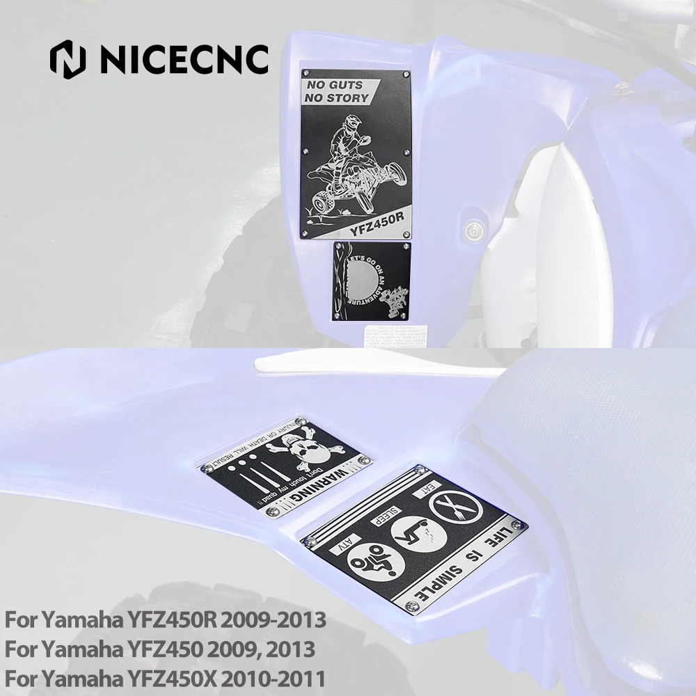 

NiceCNC ATV Fender Warning Tags for Yamaha YFZ450 2009 2013 YFZ450R 2009-2013 YFZ450X 2010 2011 Durable Rust Resistance Parts