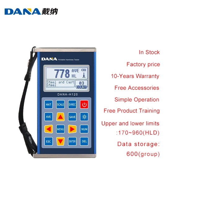 

DANA H120 Digital Metal Hardness Tester Machine Portable Test Leeb industrial metal detectors