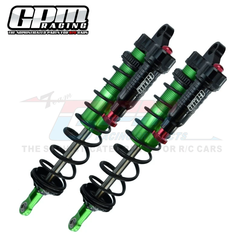 Ammortizzatore RC, ammortizzatore RC in metallo 2 pezzi con molla compatibile con auto RC SCX10 D90 1/10(100M-Colore titanio
