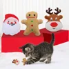 Cat Toys Christmas Elk Gingerbread Man Santa Claus Plush Cat Dogs Toys Interactive Play Cat Toys Self Hi Christmas Pet Supplies