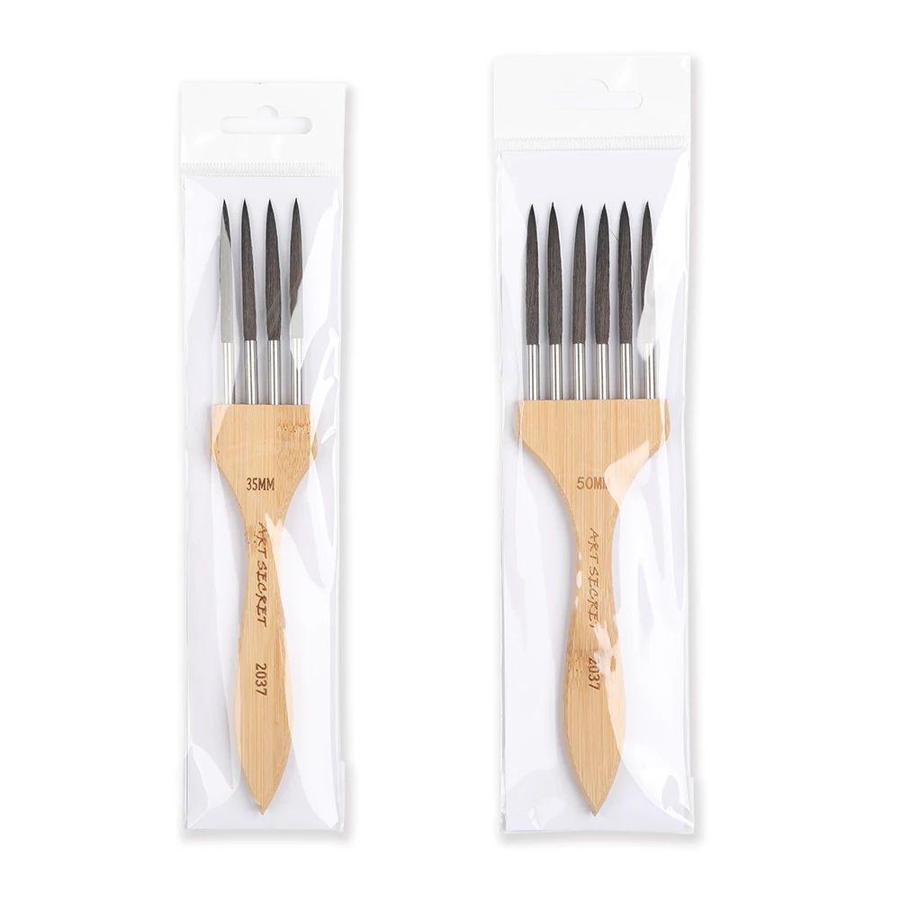 ArtSecret 1 pcs Multi-Tooth Comb Paint Bruse for Watercolor Acrylic Oil Pianting Bamboo Handle Art Brushes 6