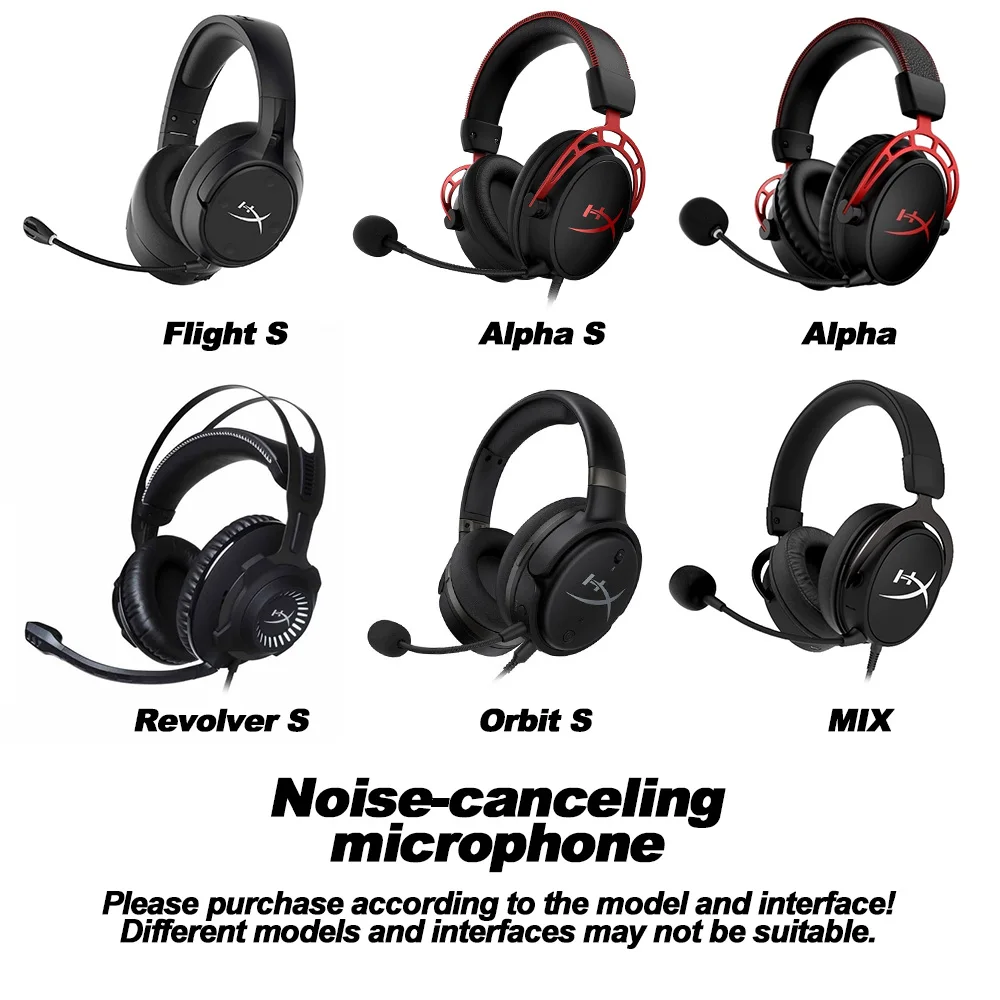 Kingston HyperX HyperX Alpha/S/Revolver S Flight S/Orbit S/MIX Replacement 3.5mm Noise Reduction Microphone Headphones Mic