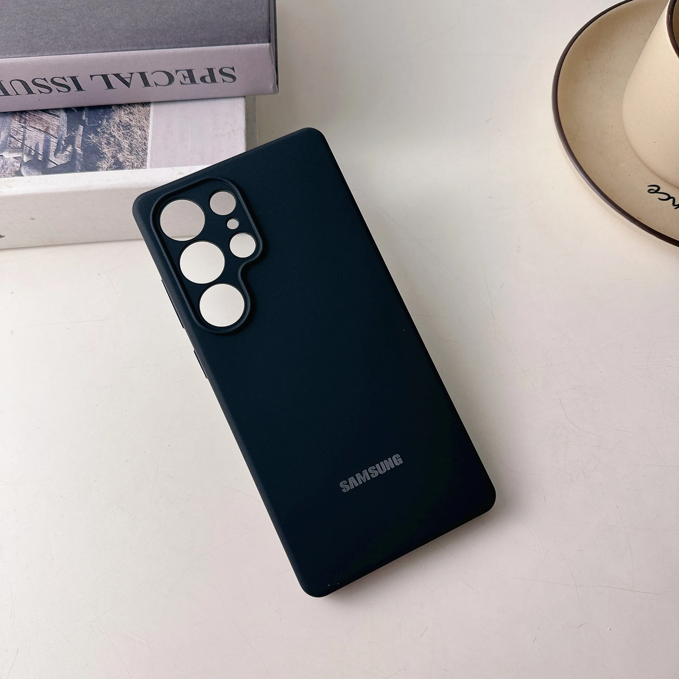 Original Liquid Silicone Solid Color Soft Phone Case For Samsung Galaxy S25 S24 S23 S22 Ultra S24 Plus FE Case With Official Box