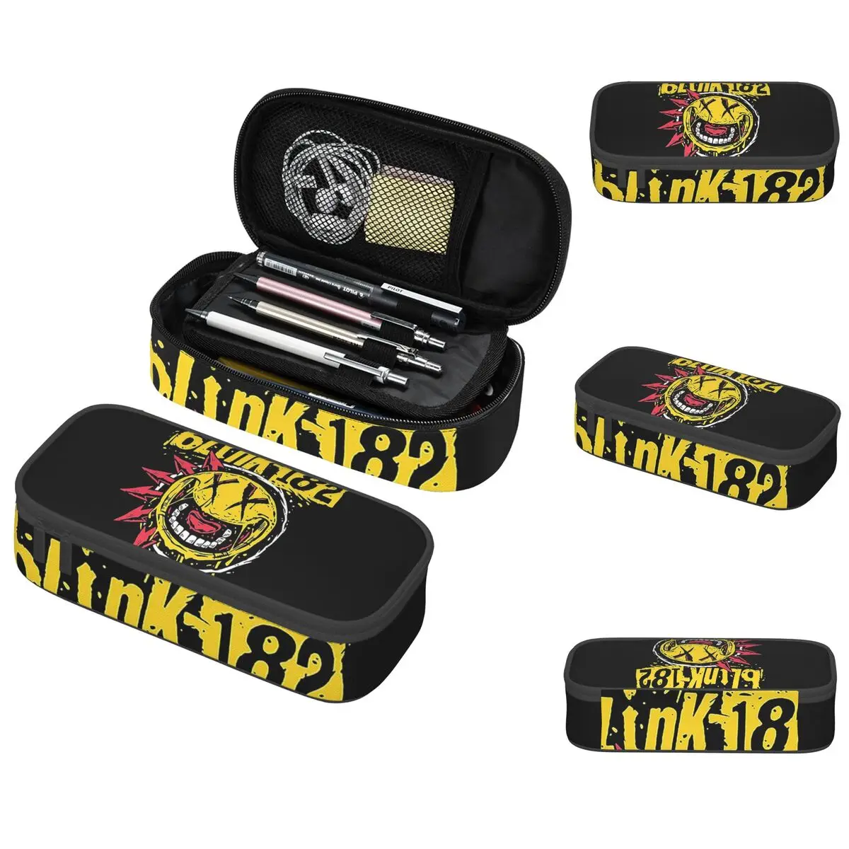 Blink 182 Punk Smile Pencil Cases Big Capacity Pen Bags Pen Box Pencil Pouch For Boys Girls Students Stationery School Office