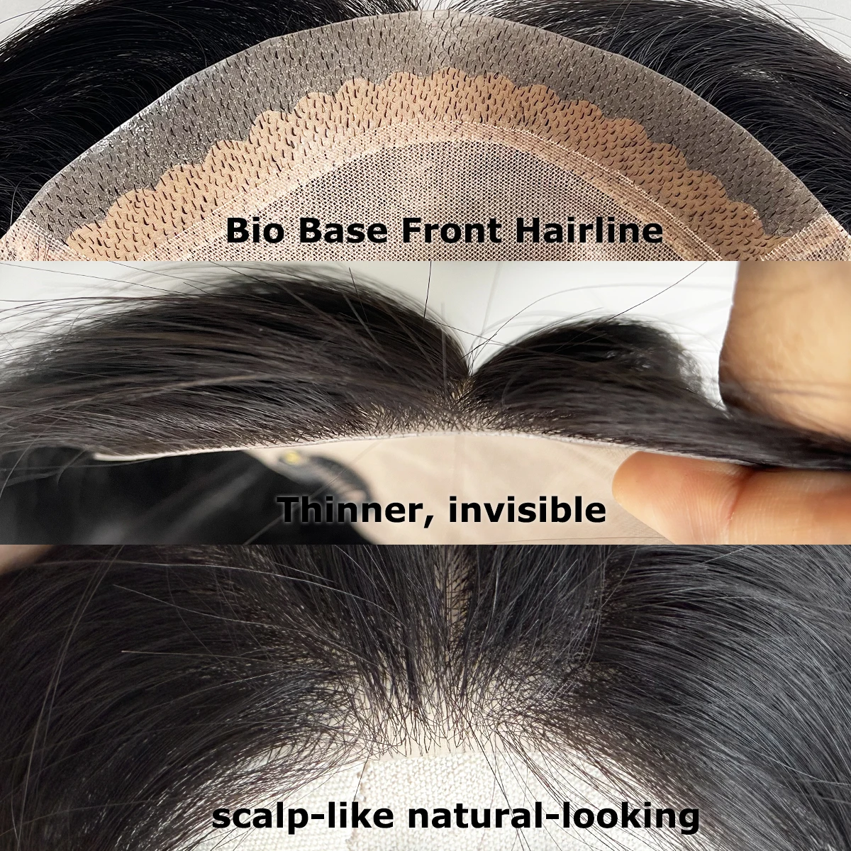 Topper per capelli umani 13x15 cm con clip, base in seta, capelli vergini europei, toupet per donna, pezzi di capelli lunghi e lisci 9x14 cm - immagine 3