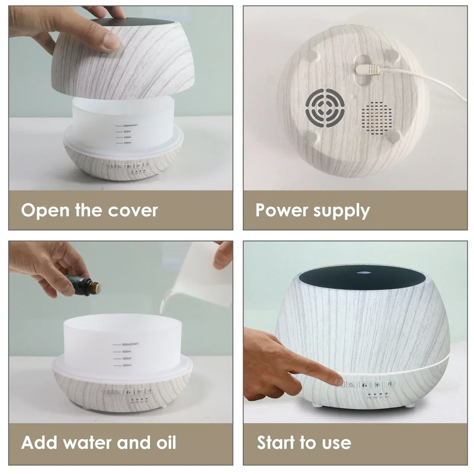 Tuya WiFi Humidifier Essential Aroma Oil Diffuser Smart Home Air Humidifier Mist Maker Ultrasonic for Smart Life Alexa Google 4