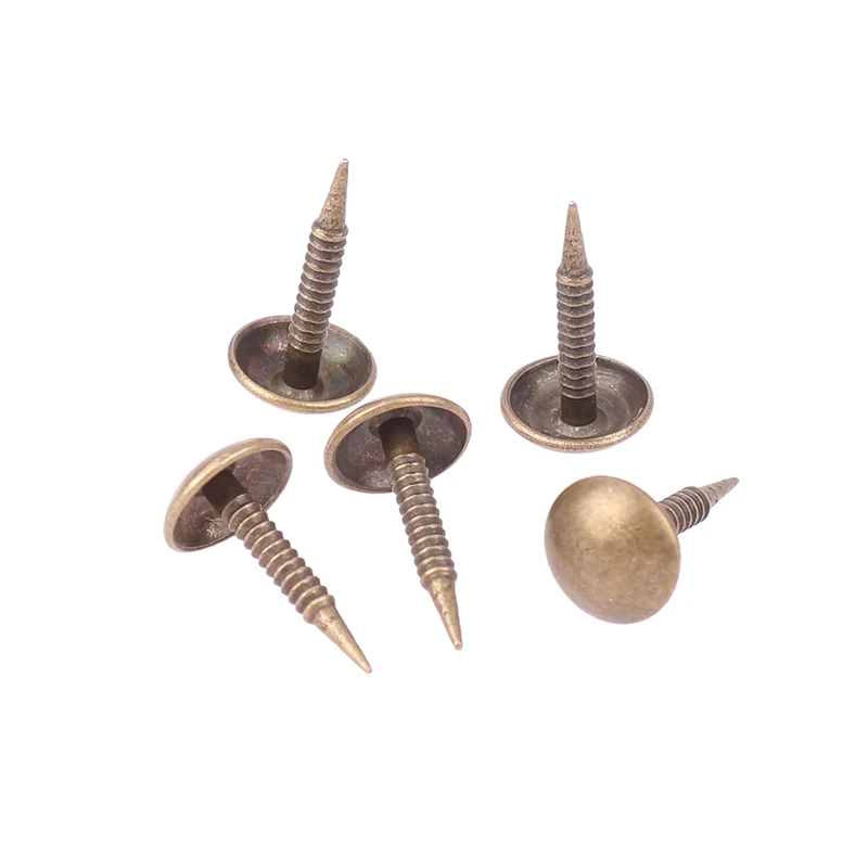 100Pc Antique Bronze Upholstery Nails Jewelry Wood Box Sofa Tack Stud Pushpin Doornail Furniture Home Decor 8mm*15mm Hardware