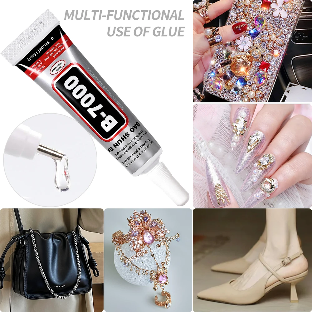 1pc 15ML Tranparent Nail Art Rhinestone Glue For Sticky Crystal Gem Jewelry Diamond Super Adhesive False Nail Tips Extension Gel 2