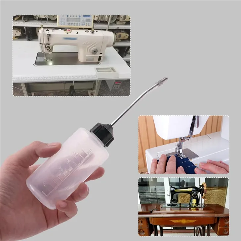 Sewing Machine Oiler, Oil Pump Oiler, 120Ml Oil Dispenser With Long Angled Spout,Screw On Cap Extended Spout Bottle 4Pcs