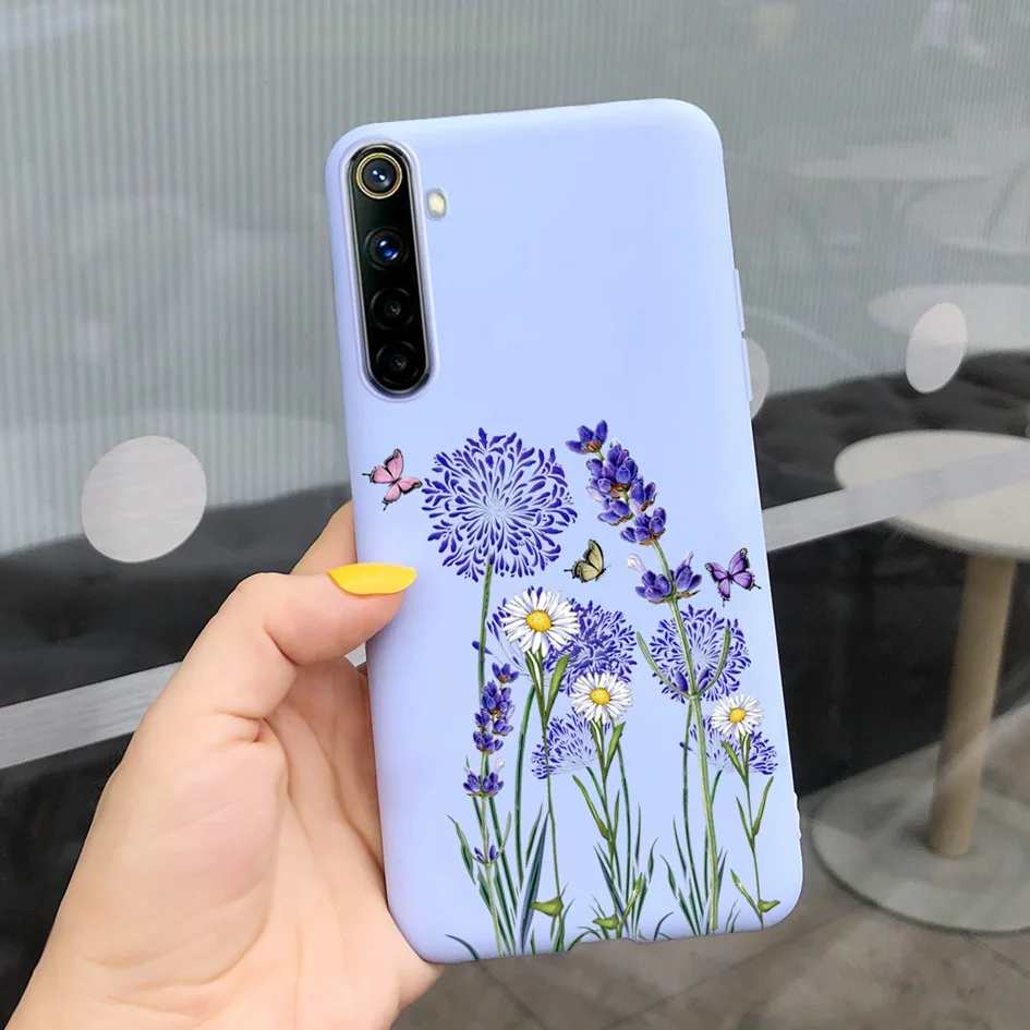 mobile pouch waterproof For Realme 6 6 Pro Case Cute Milk Cow Flower Patterns Soft Back Cover For OPPO Realme 6 6S 6Pro RMX2061 Coque Funda Realme6 Capa iphone waterproof bag Cases & Covers