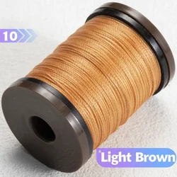Waxed Polyester Cord for Leather Craft and DIY Jewelry - Round Braided Thread (10- Lighr Brown)