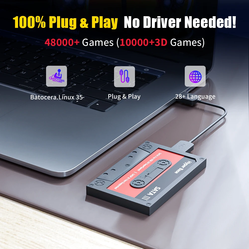 パソコンデスク PC unitcom ld8i-mp3 Xbox(Batocera-Linux) Batocera-Linuxゲームコンソール,500 GB,ハイパーベース,BC