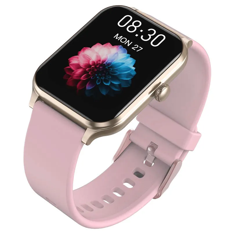 שעון חכם לנשים שעוני חכם מעקב כושר פדומטר בריאות מוניטור שינה תואם לטלפון אנדרואיד iOS, זהב וורוד.