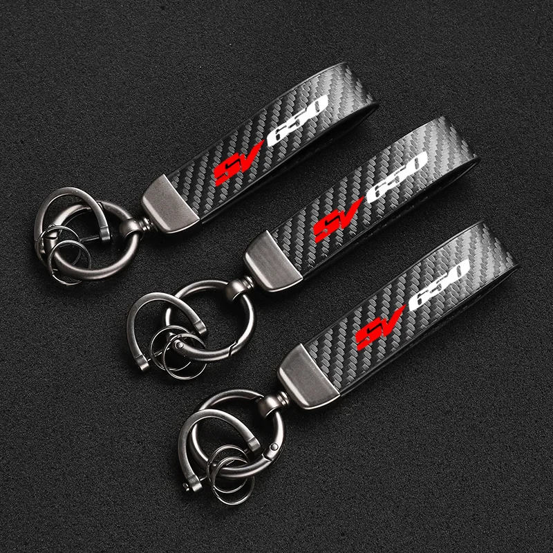 

High-Grade Carbon Fiber Leather Motorcycle KeyChain For Suzuki SV650 SV 650 SV650X SV650S Motorcycle Keychain Accessories
