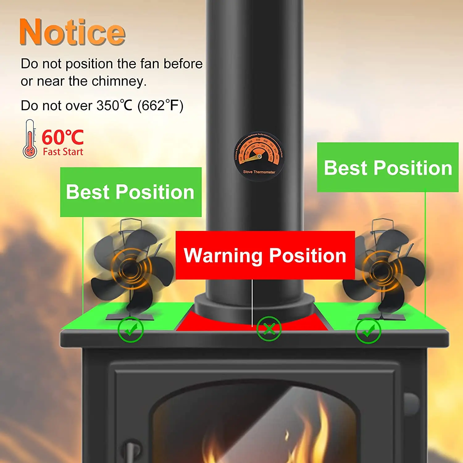 5 Blades Heat Powered Stove Fan Circulating Hot Air Efficiently for Wood/Pellet  Stove/Fireplace _ - AliExpress Mobile