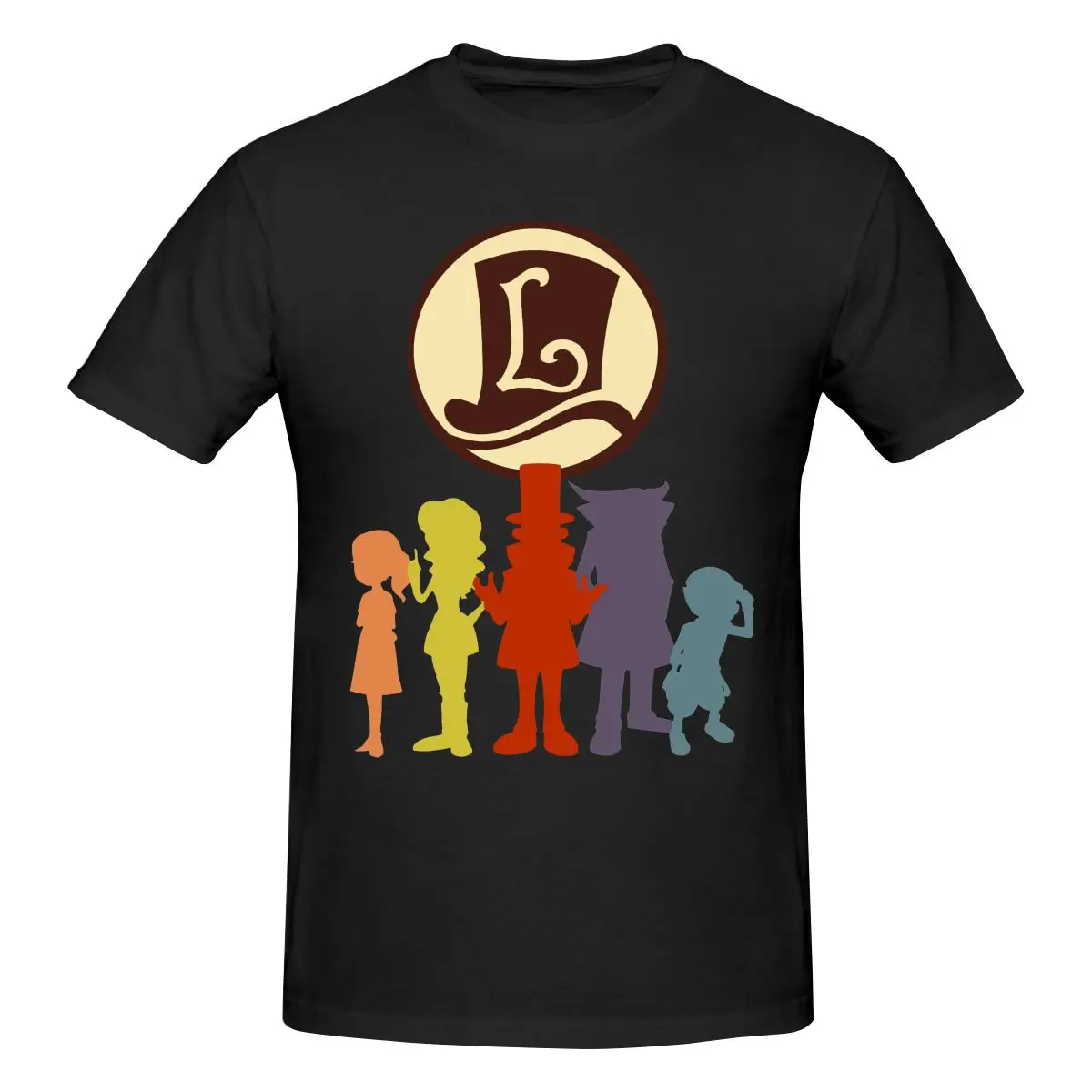 

Professor Layton Game Characters T Shirt Cotton Short Sleeve Shirt Men