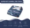 Blue Sharks Blanket, Customized Name Shark Blanket Gifts for Kids Adults, Soft Cozy Flannel Fleece Throw Blanket for 2