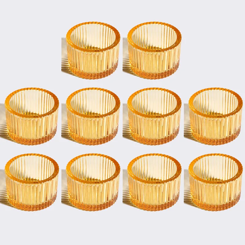 Pack of 10 Glass Tea Light Candle Holder for Table Decor Home Decor Church Housewarming Gifts candle holders