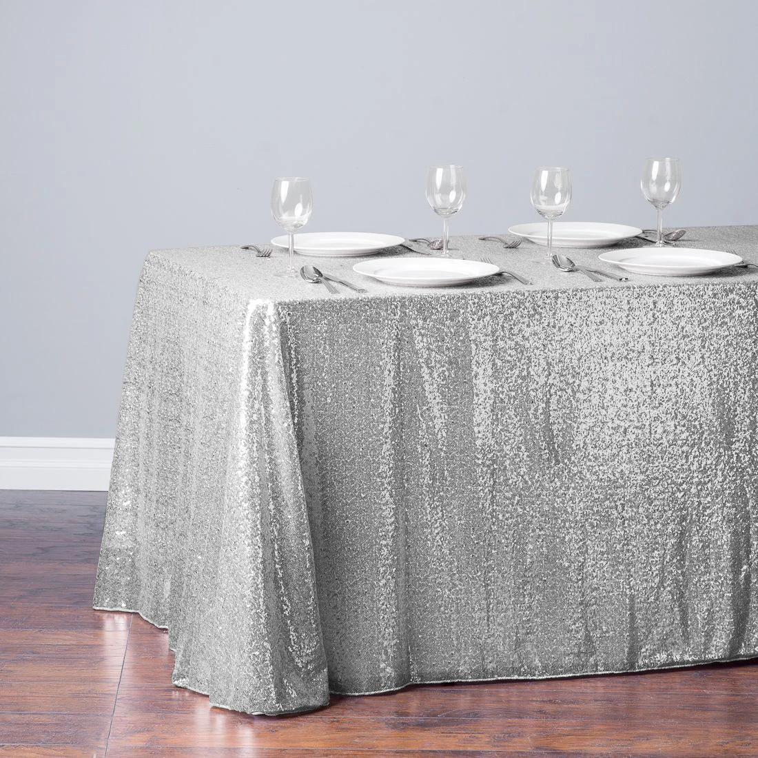 1pcs Glitter Sequin Table Cloth Rectangular Spliced Table Cover Rose