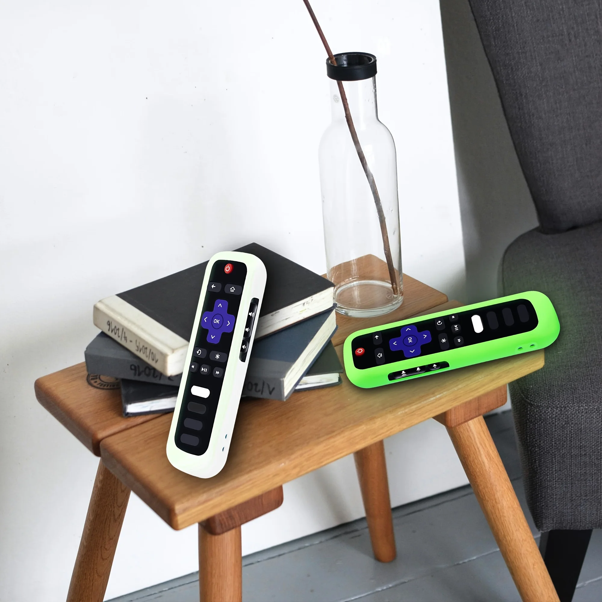 1PC Glow In The Dark Silicone Universal Remote Control Covers TCL Hisense Roku TVs Streaming Sticks 4K Compatible