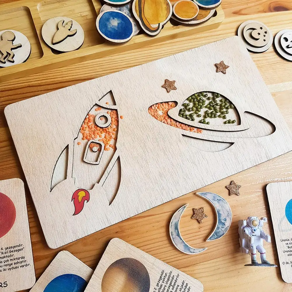 

Деревянный сенсорный поднос Монтессори в виде животных, пчела, детские игрушки для рук, стрекоза, инструменты для родителей и детей, культиватор J4G2