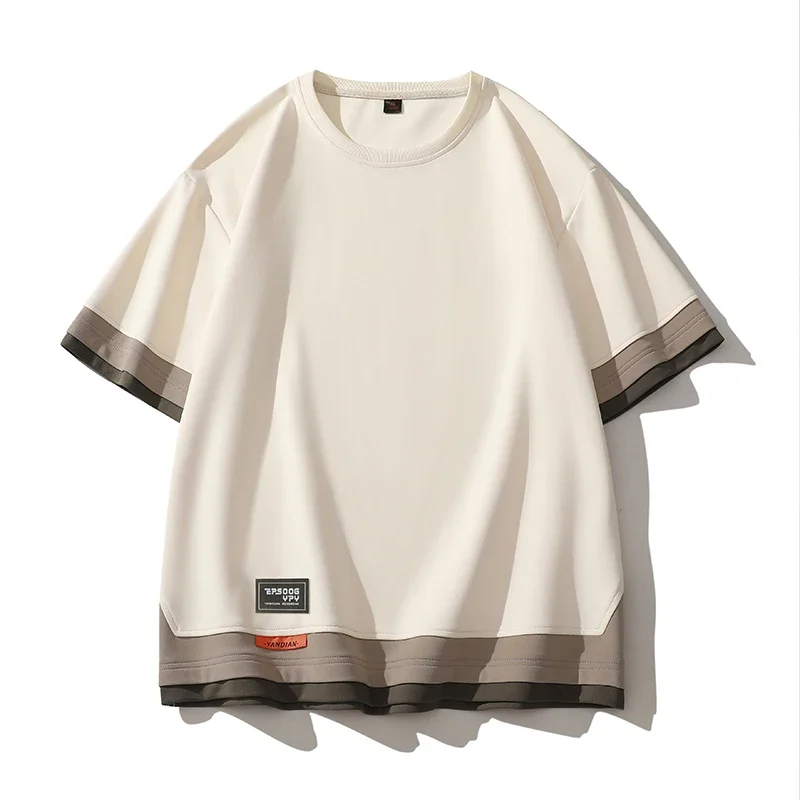 ل 150 كجم 7XL 8XL تي شيرت الرجال قطرة الكتف الصيف...