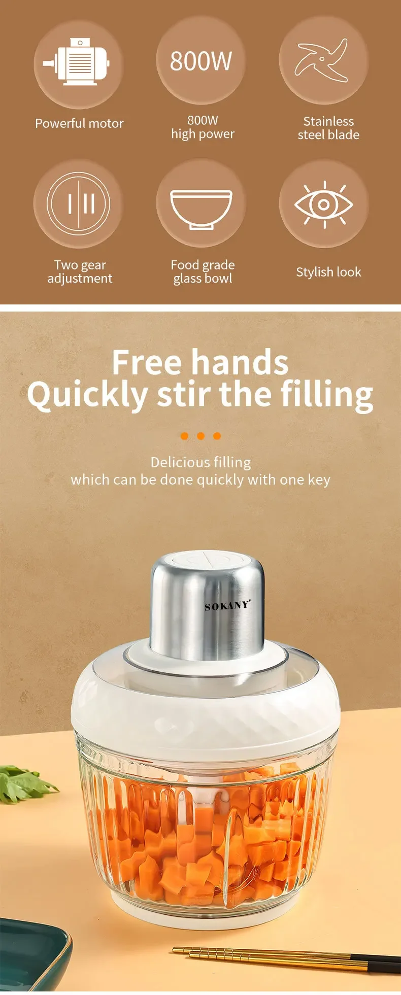 Кухонный комбайн Houselin, электрическая мясорубка для кухни, овощей ...