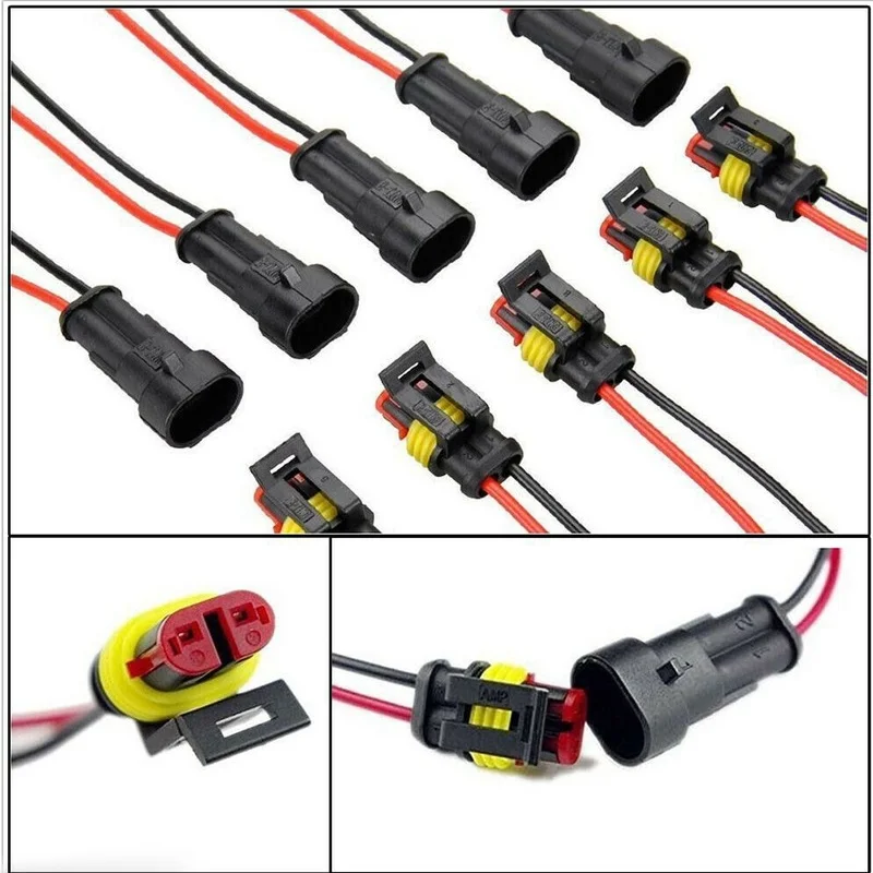 

1pcs 2 Pin Way Sealed Waterproof Electrical Wire Connector Plug Auto Connectors Plug with Cable Female Male for Motorcycle Car