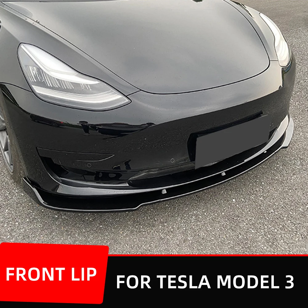 

3Pcs/Set Front Bumper Splitter Lip Chin Spoiler BodyKit For Tesla Model 3 2019 2020 2021 2022 2023 Exterior Car Accessories