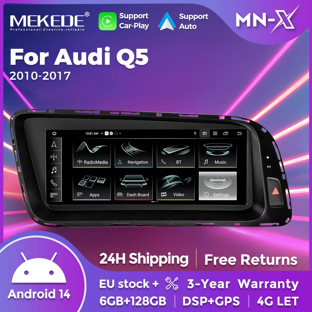 MEKEDE 8 Core 128GB 8,8 "Wireless Carplay Auto Auto Radio Stereo Für Audi Q5 2009-2016 multimedia Video Player 4G LTE BT DSP WIFI