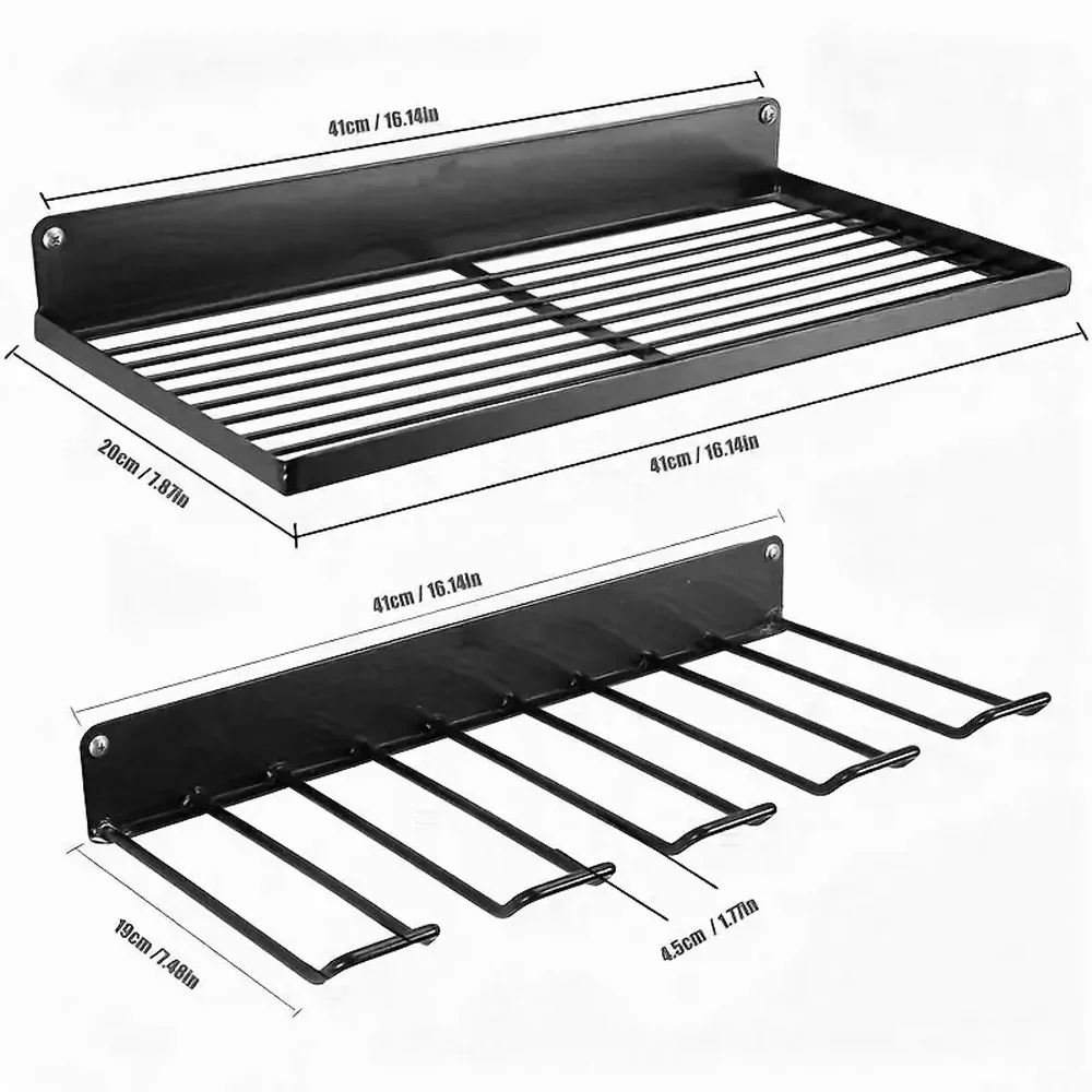 Power Tool Wall Mount Holder Space-Saving Drill Holder Battery Slot Heavy Duty Metal Tool Shelf Workshop Screwdriver Storage