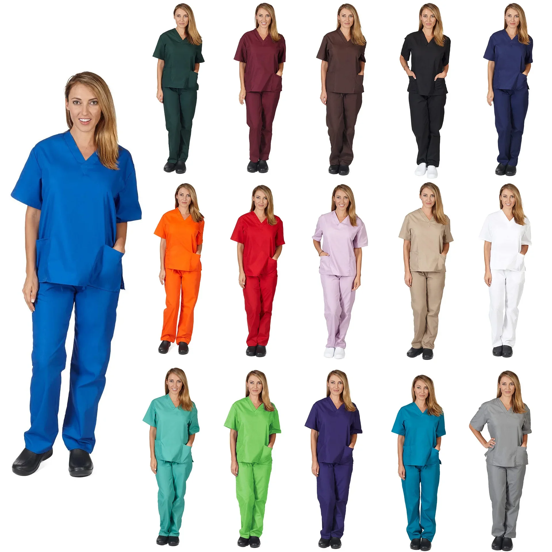 

Women Scrubs Sets Nurse Accessories Medical Uniform Slim Fit Hospital Dental Clinical Workwear Clothing Surgical Overall Suits