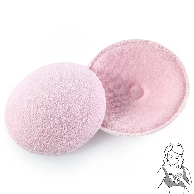 

2/4 PCS Reusable Breast Nursing Pads Surface Cotton + Sanitary Sponge Soft 3D Cup Washable Pad Baby Breastfeeding Accessor