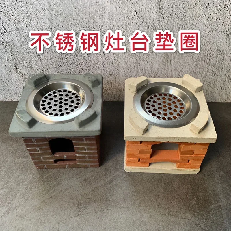 Doll house mini stainless steel soup pot/stove top gasket model decorative accessories for doll house kitchen furniture
